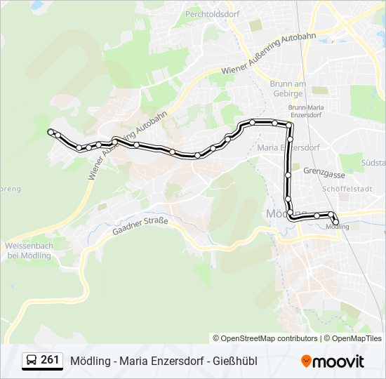 261 bus Line Map