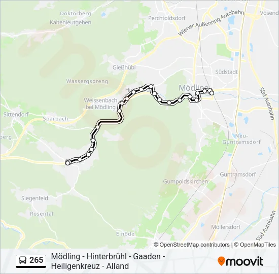 265 Bus Line Map