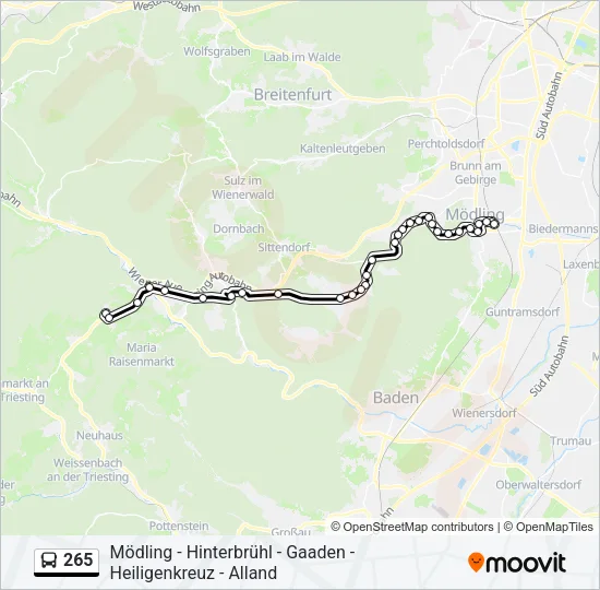 265 Bus Line Map