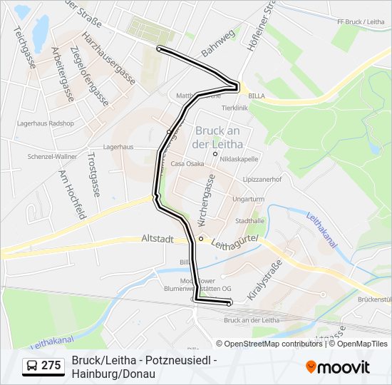 275 bus Line Map