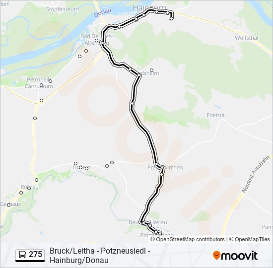 275 bus Line Map