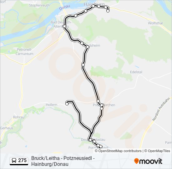 275 bus Line Map