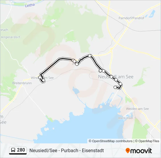 280 Bus Line Map