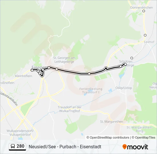 280 Bus Line Map