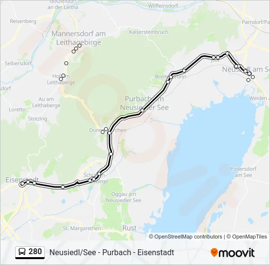 280 Bus Line Map