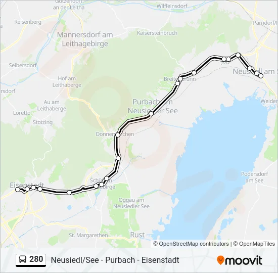 280 Bus Line Map