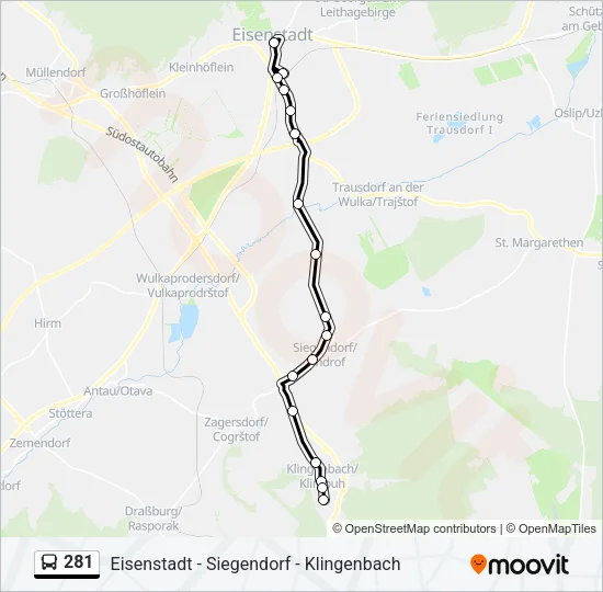 281 Bus Line Map