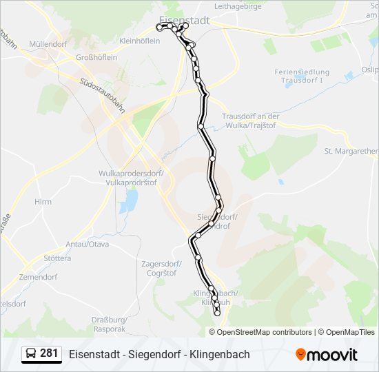 281 bus Line Map