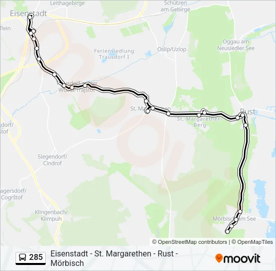 285 Bus Line Map
