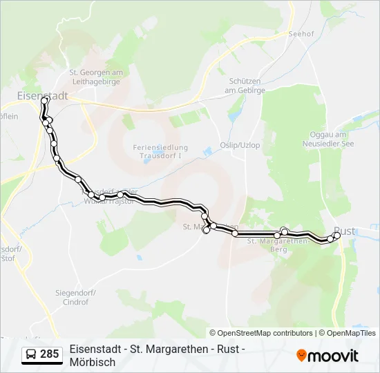 285 Bus Line Map