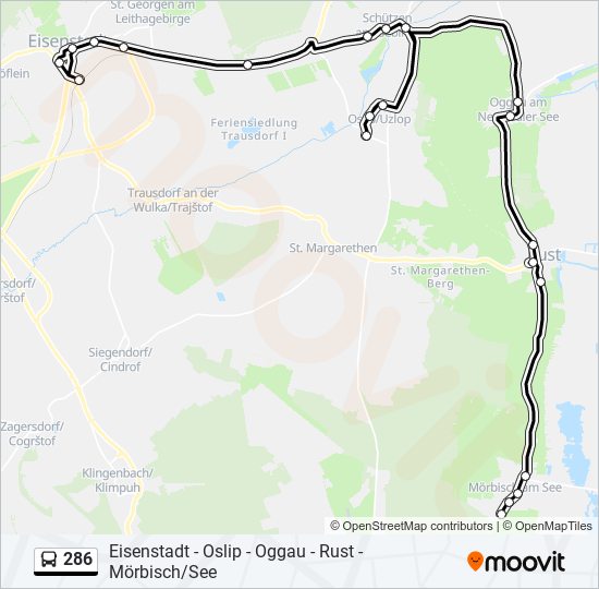 286 bus Line Map