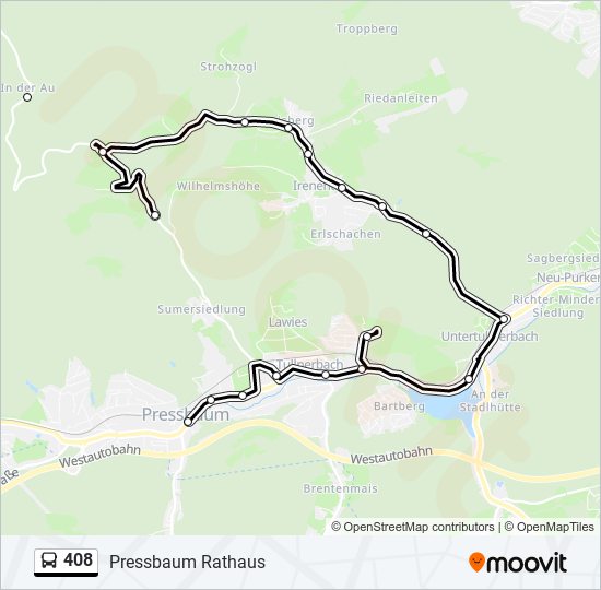 408 bus Line Map