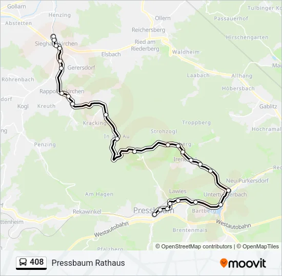 408 Bus Line Map