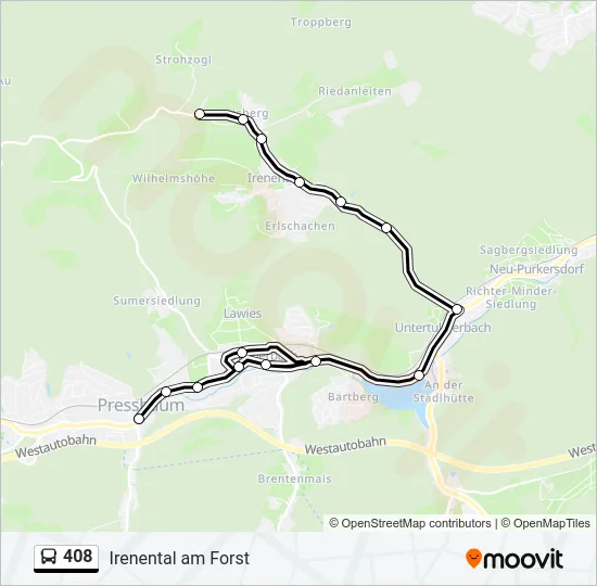 408 Bus Line Map