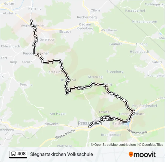 408 Bus Line Map