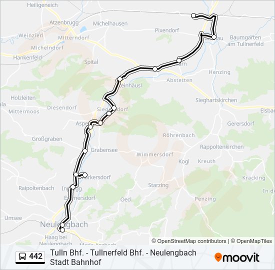 Buslinie 442 Karte