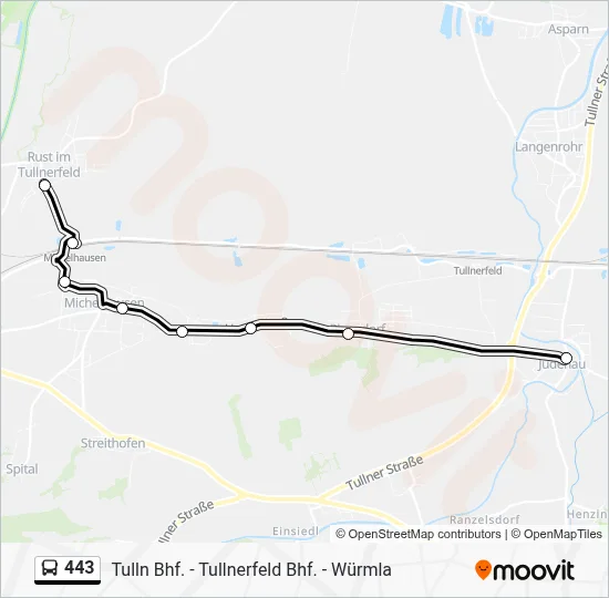443 Route: Fahrpläne, Haltestellen & Karten - Judenau Florianipark ...