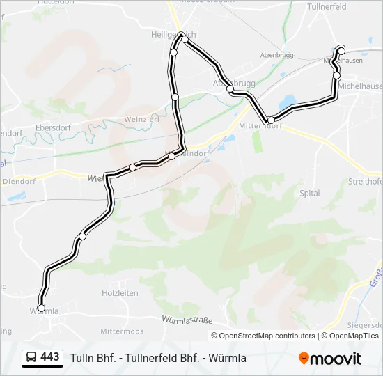 443 Bus Line Map
