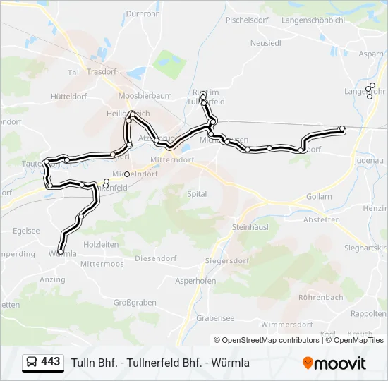 443 Bus Line Map