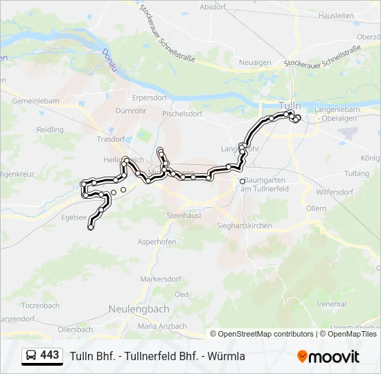 443 Bus Line Map
