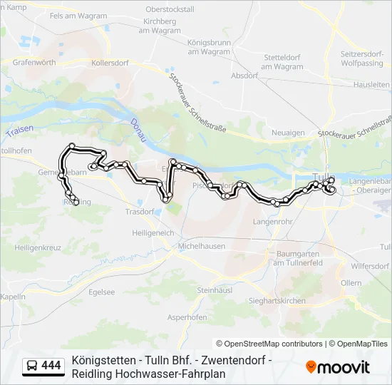 444 Bus Line Map