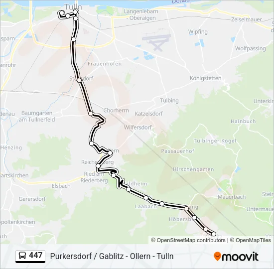 447 Bus Line Map