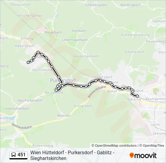 451 Bus Line Map