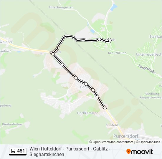 451 bus Line Map