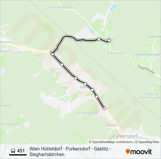 451 Bus Line Map