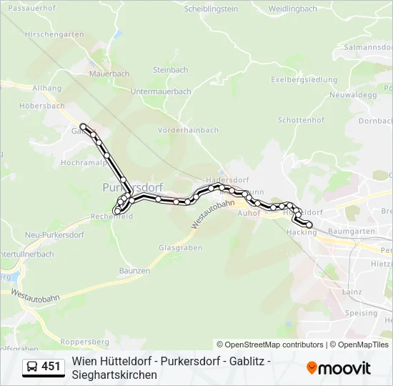 451 Bus Line Map