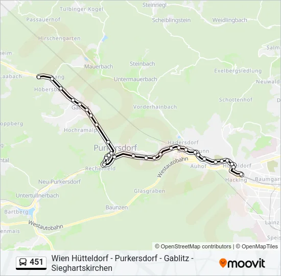 451 Bus Line Map