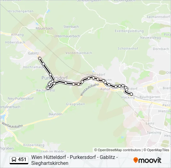 451 Bus Line Map
