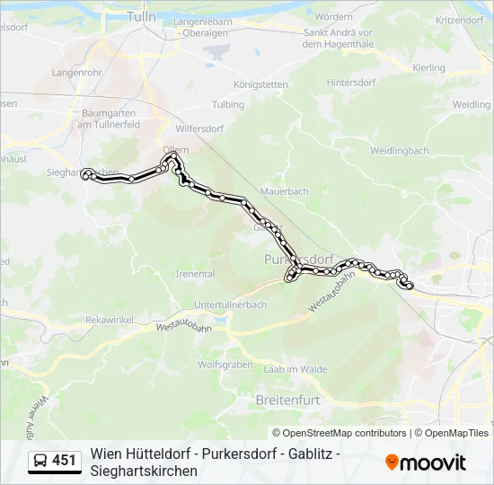 451 Bus Line Map