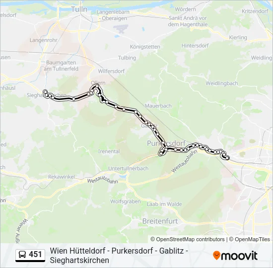 451 Bus Line Map