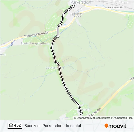 452 Bus Line Map