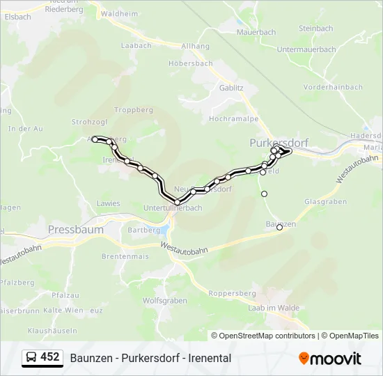 452 Bus Line Map