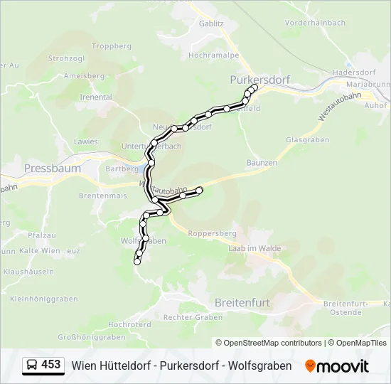453 Bus Line Map