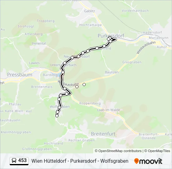 453 Bus Line Map