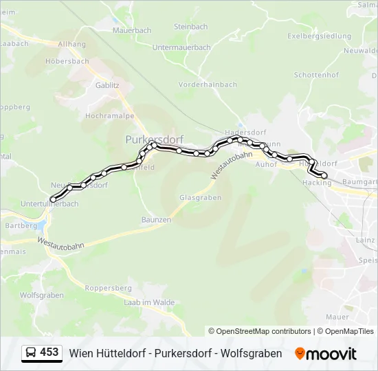 453 Bus Line Map