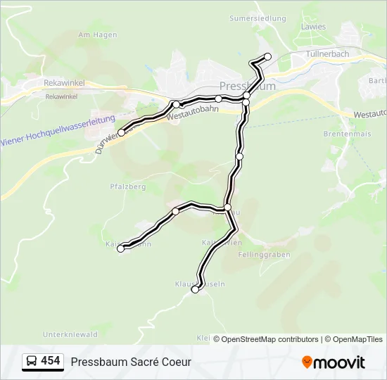 454 Bus Line Map