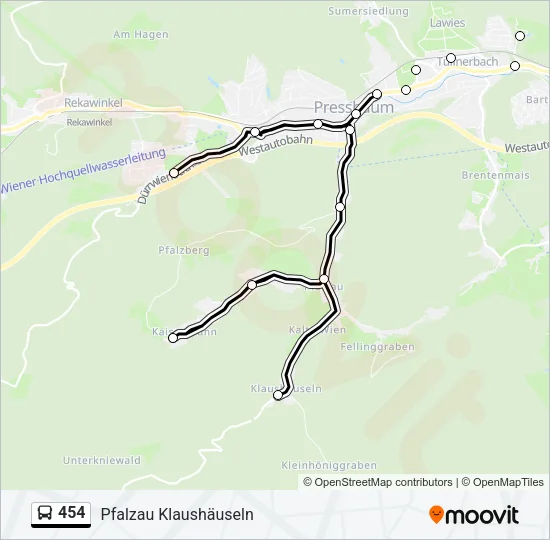 454 Bus Line Map