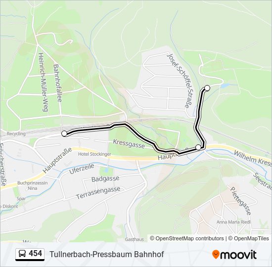 454 bus Line Map