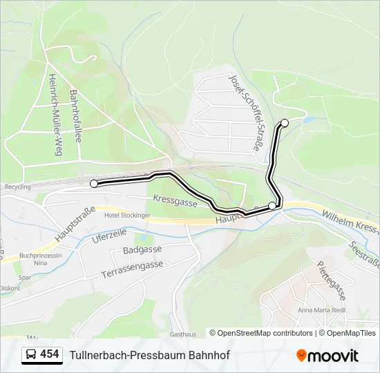 454 Bus Line Map