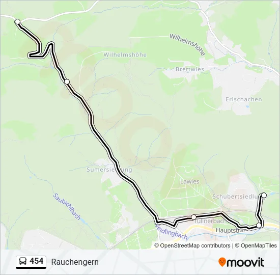 454 Bus Line Map