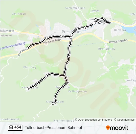 454 Bus Line Map