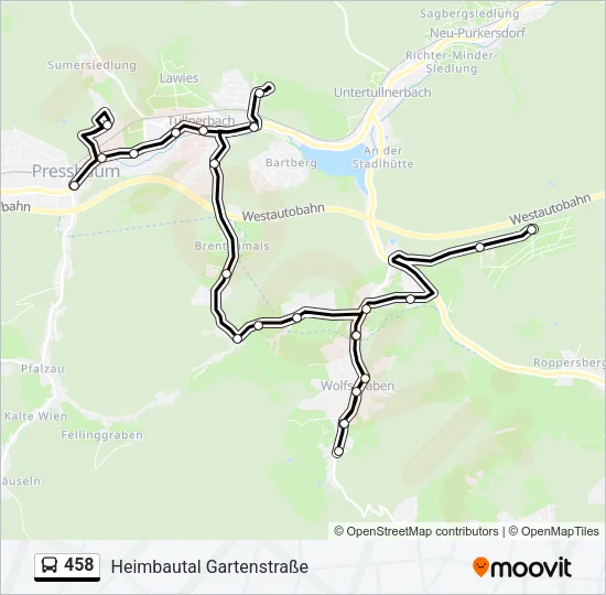 458 Bus Line Map