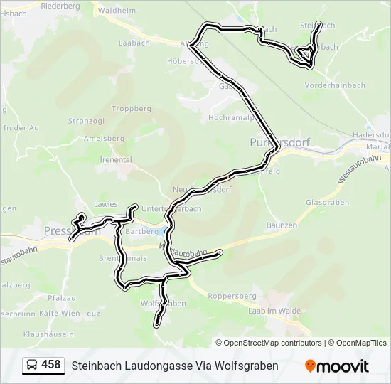 458 Bus Line Map