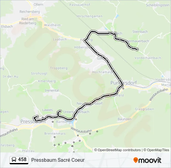 458 Bus Line Map
