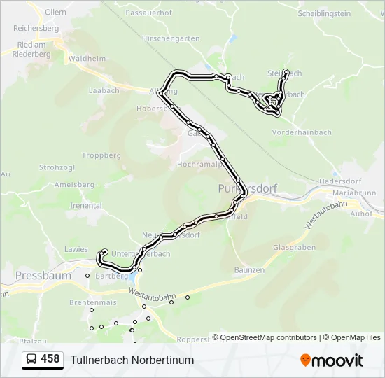 458 Bus Line Map