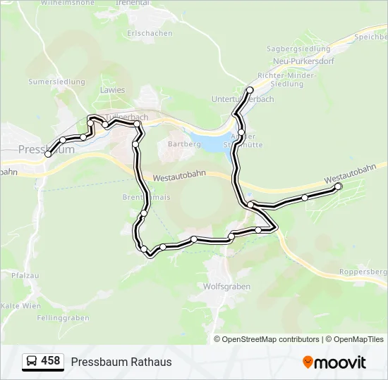 458 Bus Line Map